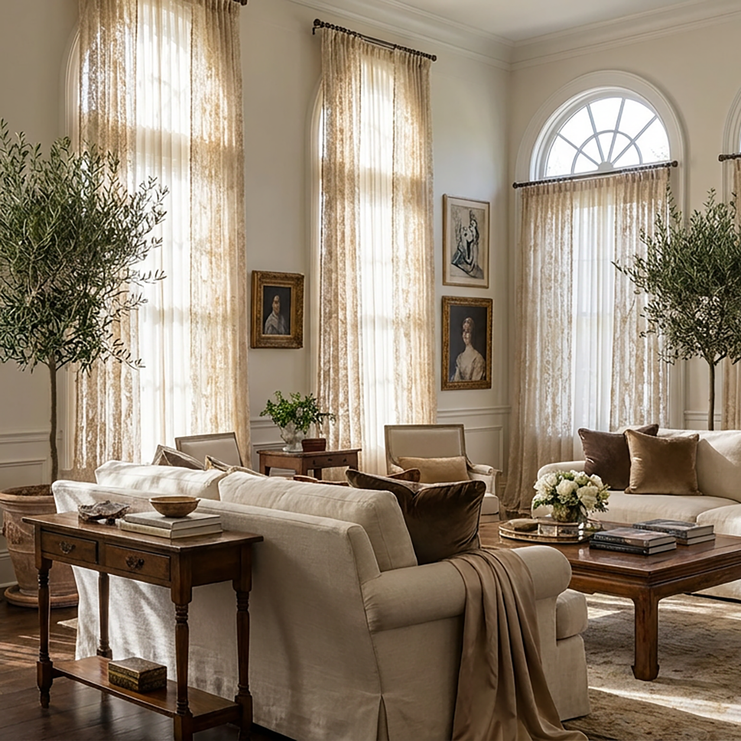 Premium Sheer Panels: The Linda - Gold-Home Gifts-[bar code]-Prince of Scots