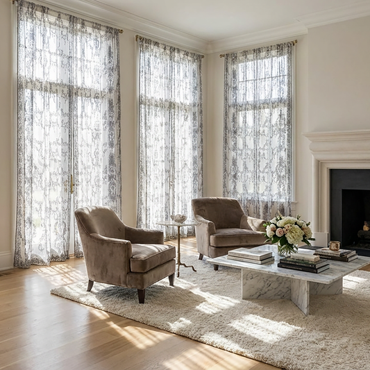 Premium Sheer Panels: The Linda - Silver-Home Gifts-[bar code]-Prince of Scots