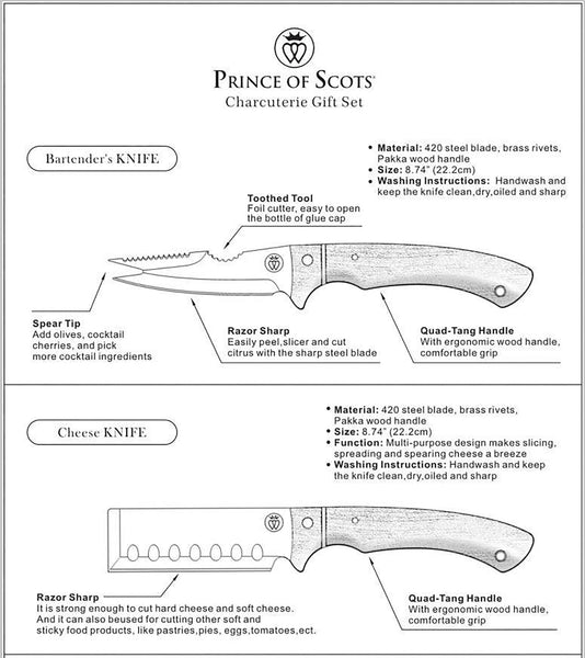 Prince of Scots Charcuterie Set-Kitchen Knives-Prince of Scots-810032753955-Charcuterie2PCSet-Prince of Scots