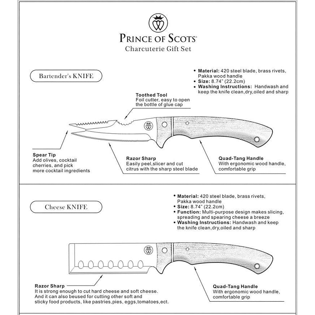 Prince of Scots Charcuterie Set-Kitchen Knives-Prince of Scots-810032753955-Charcuterie2PCSet-Prince of Scots