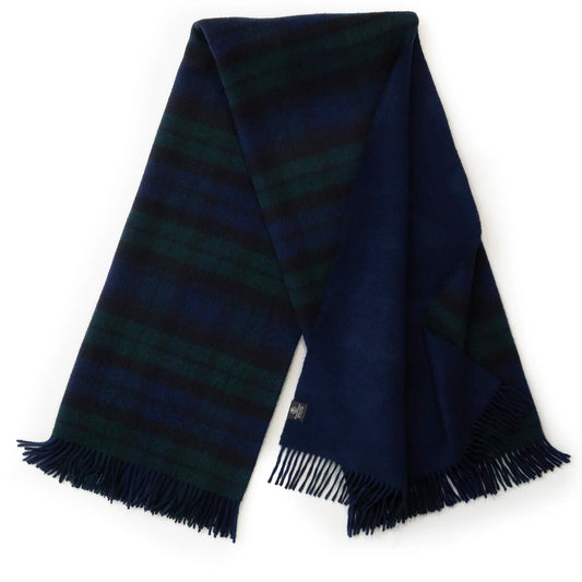 Prince of Scots Double Merino Reversible Throw (Black Watch)-Throws and Blankets-[bar code]-Prince of Scots