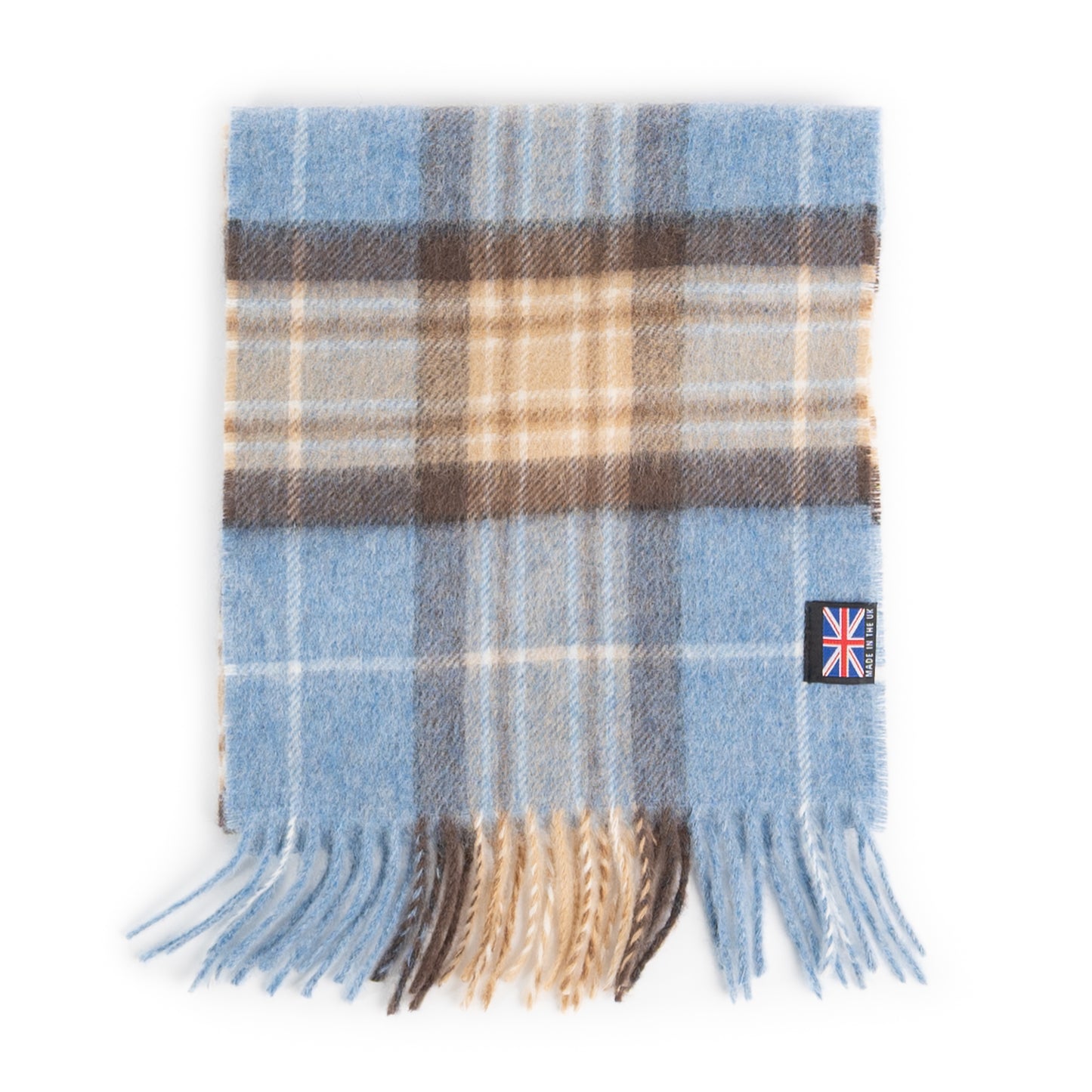 Prince of Scots Fringed Merino Wool Scarf (Blue McKellar)-scarf-[bar code]-Prince of Scots