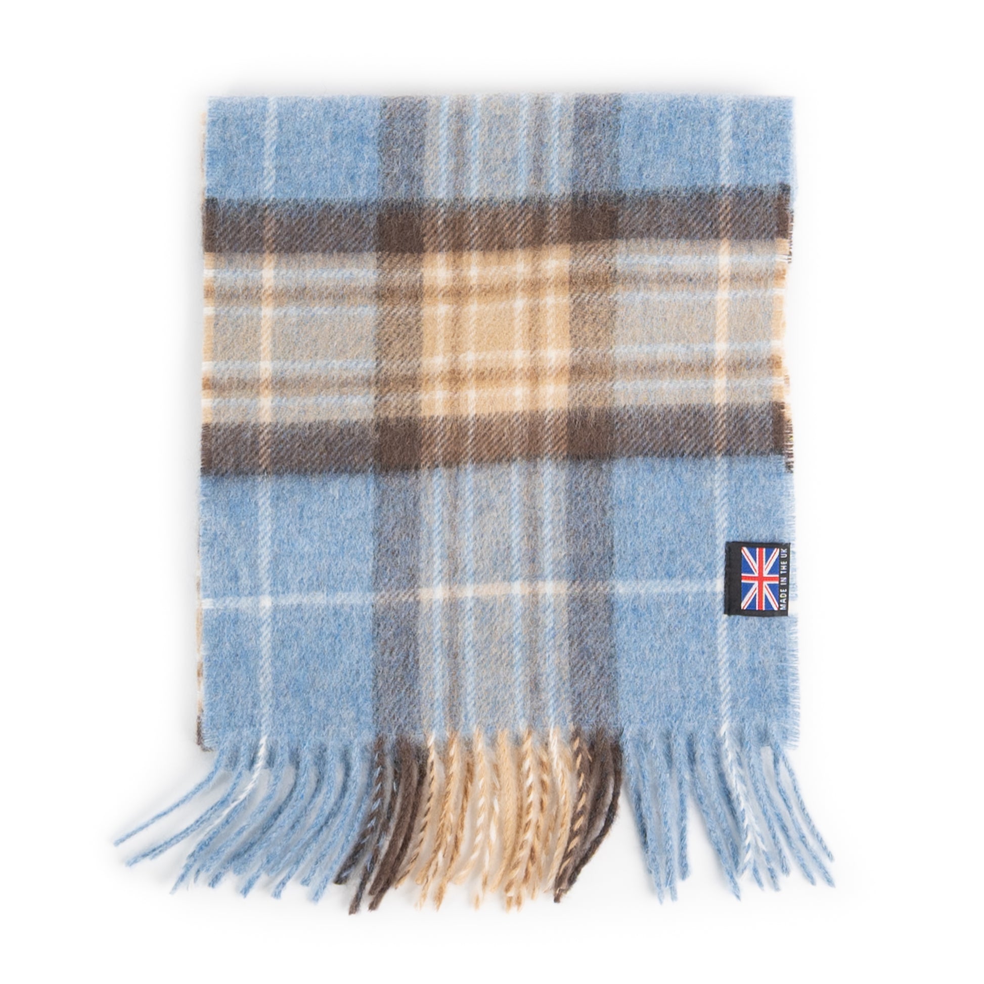 Prince of Scots Fringed Merino Wool Scarf (Blue McKellar)-scarf-[bar code]-Prince of Scots