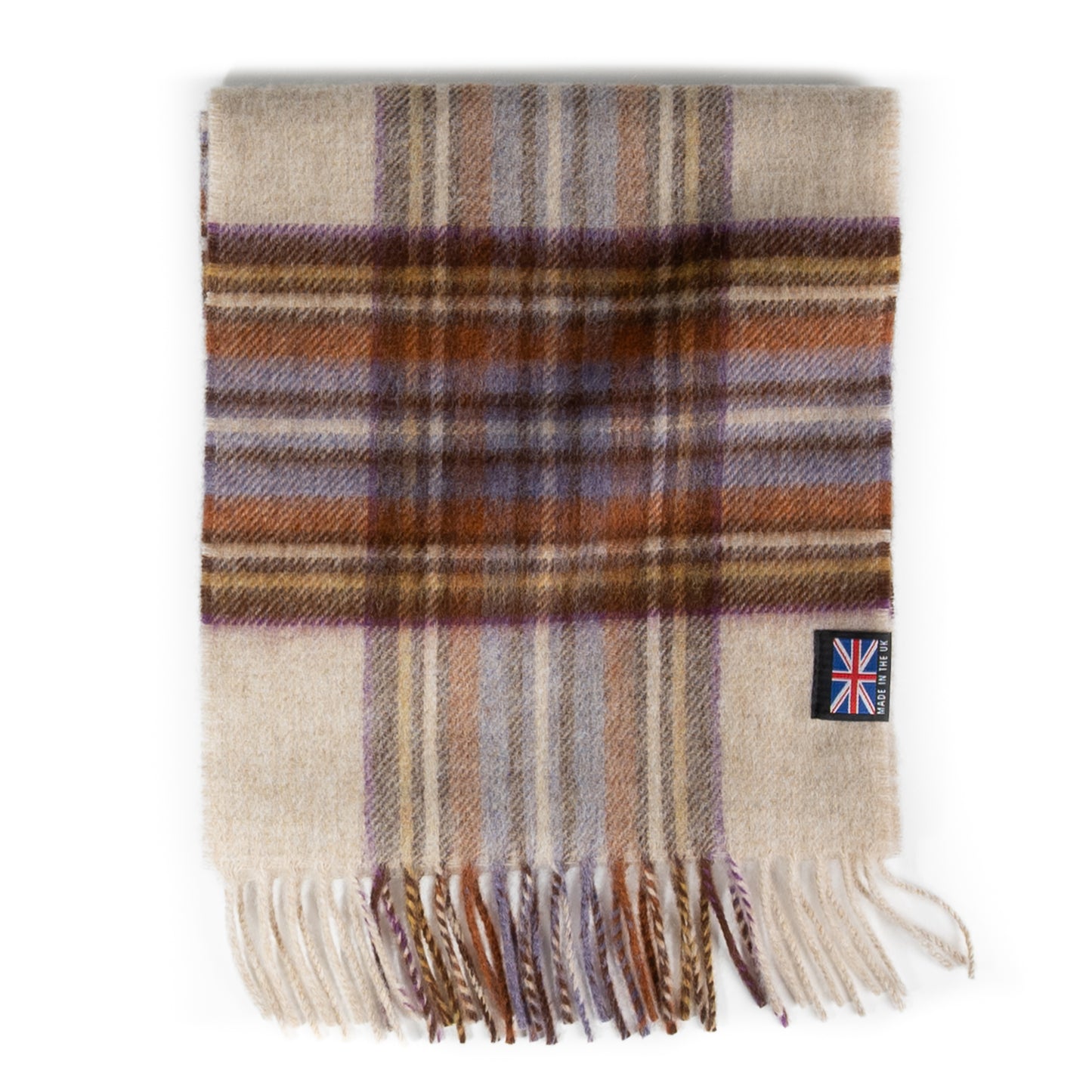 Prince of Scots Fringed Merino Wool Scarf (Dress Heather Stewart)-scarf-[bar code]-Prince of Scots