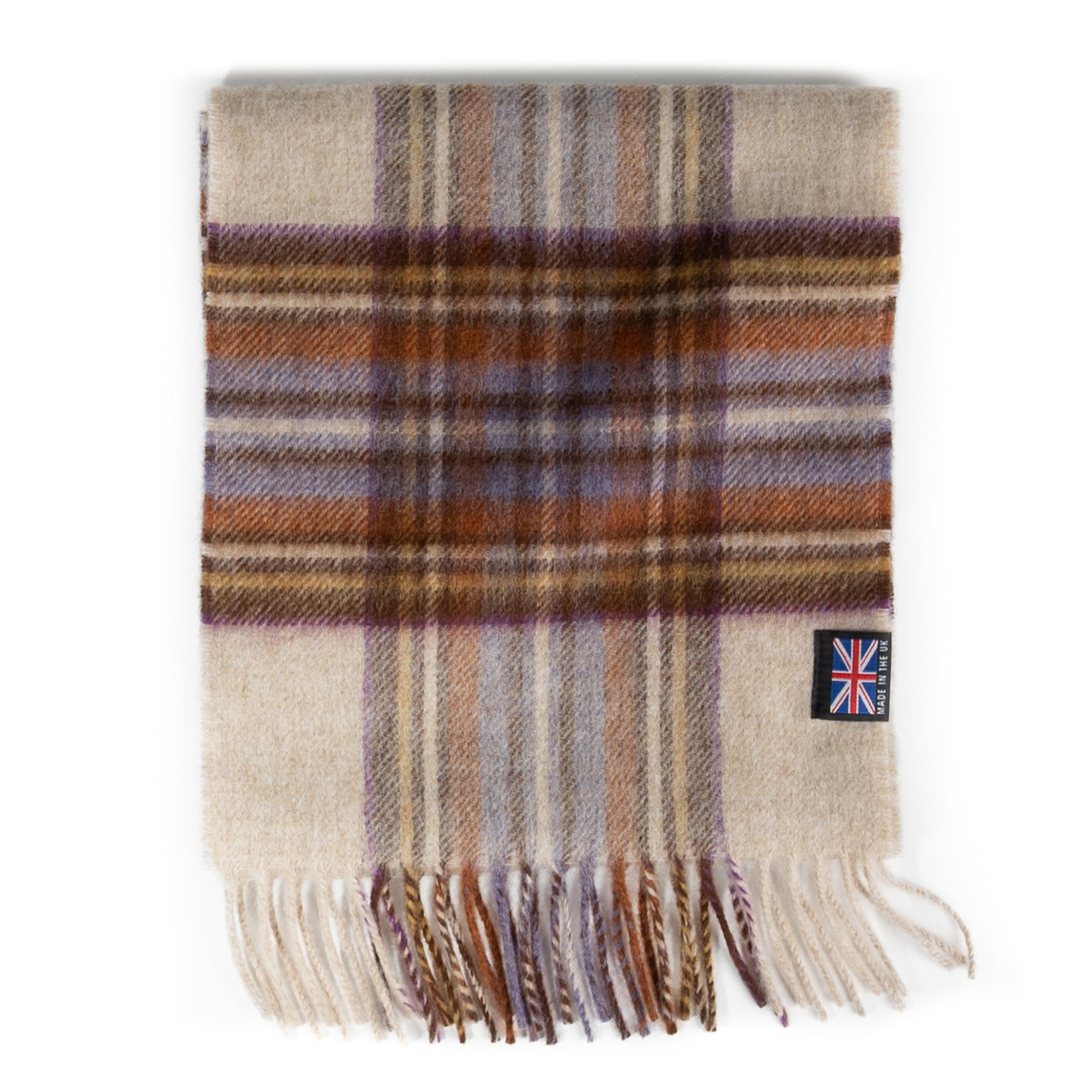 Prince of Scots Fringed Merino Wool Scarf (Dress Heather Stewart)-scarf-[bar code]-Prince of Scots