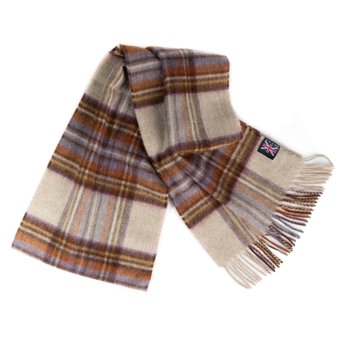 Prince of Scots Fringed Merino Wool Scarf (Dress Heather Stewart)-scarf-[bar code]-Prince of Scots