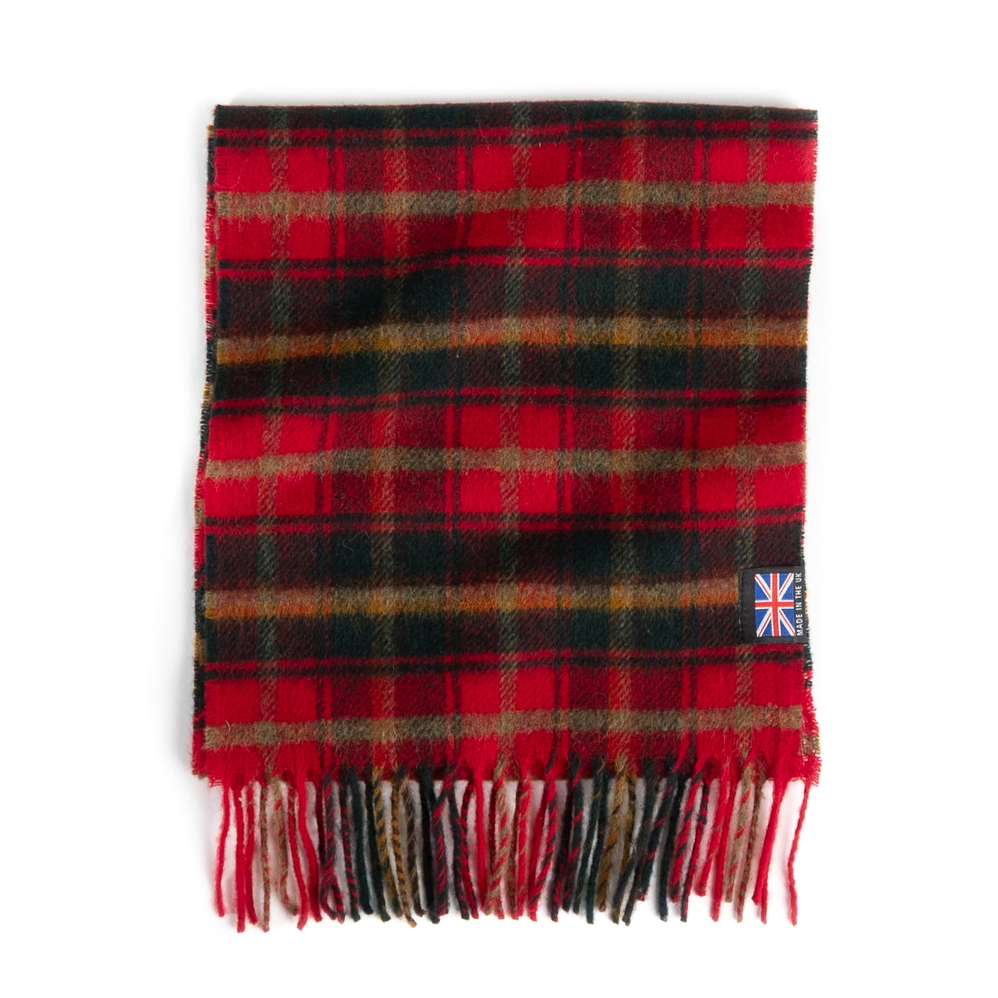 Prince of Scots Fringed Merino Wool Scarf (Red Maple)-scarf-[bar code]-Prince of Scots