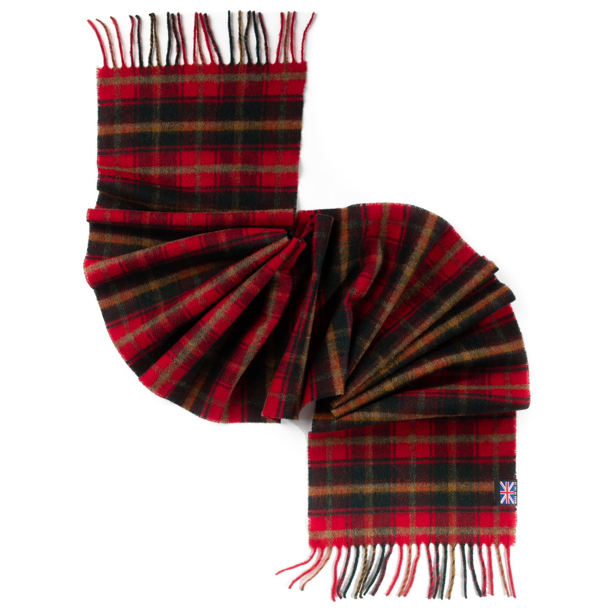 Prince of Scots Fringed Merino Wool Scarf (Red Maple)-scarf-[bar code]-Prince of Scots