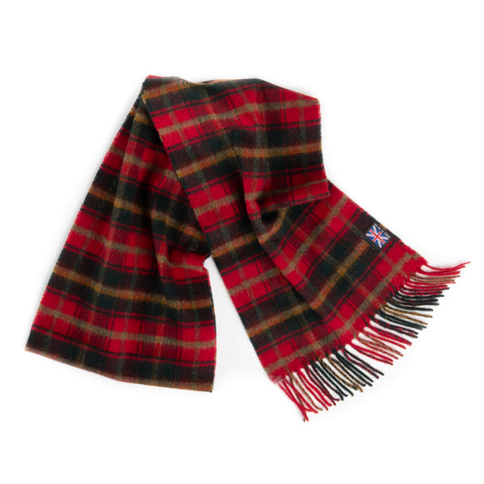 Prince of Scots Fringed Merino Wool Scarf (Red Maple)-scarf-[bar code]-Prince of Scots