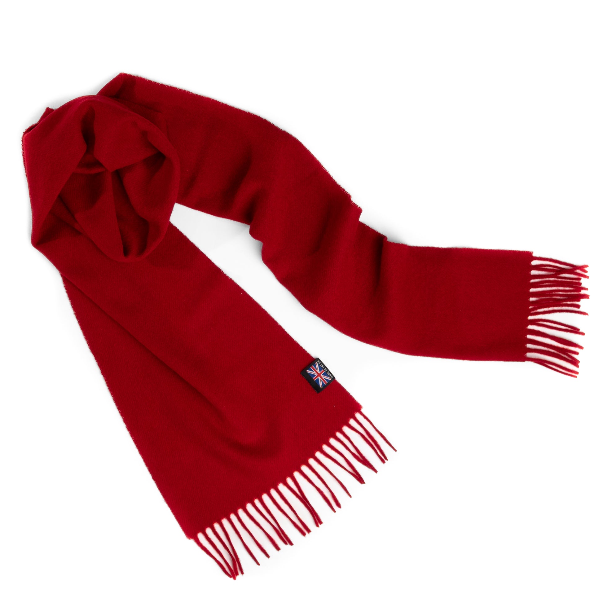 Prince of Scots Fringed Merino Wool Scarf (Red)-scarf-[bar code]-Prince of Scots
