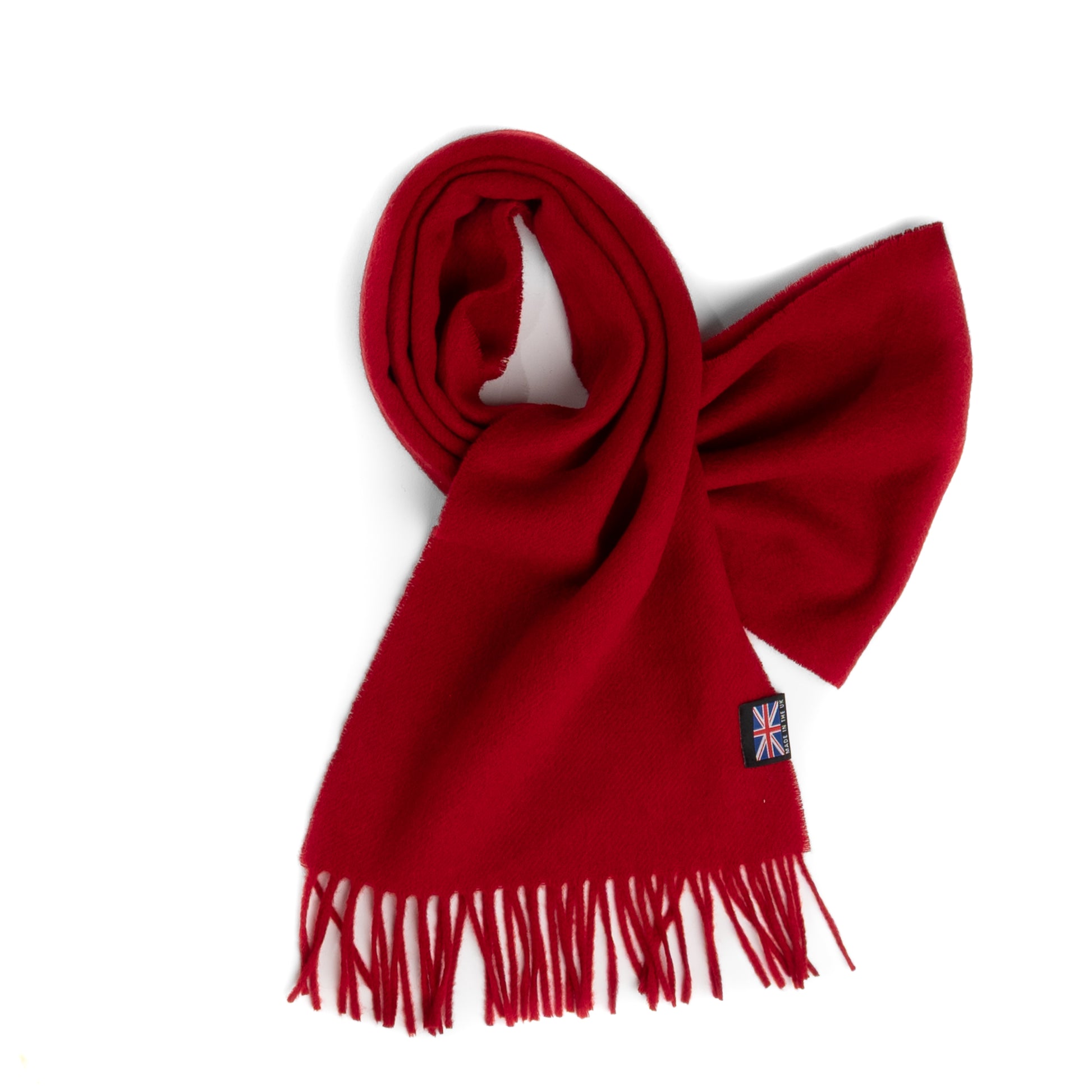 Prince of Scots Fringed Merino Wool Scarf (Red)-scarf-[bar code]-Prince of Scots