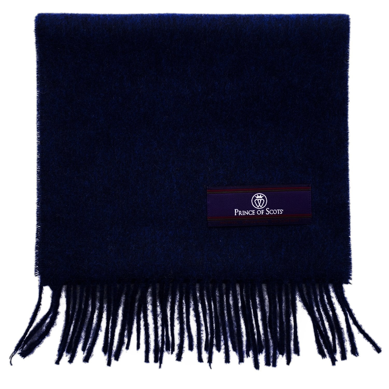 Prince of Scots Fringed Merino Wool Scarf (Royal)-scarf-Prince of Scots-PrinceRoyal-810032759803-Prince of Scots