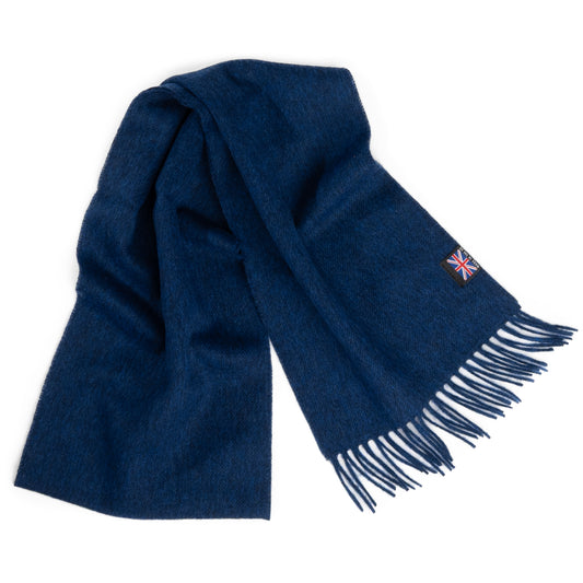 Prince of Scots Fringed Merino Wool Scarf (Royal)-scarf-[bar code]-Prince of Scots