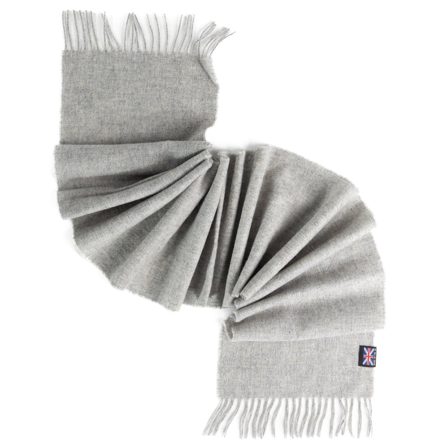 Prince of Scots Fringed Merino Wool Scarf (Silver)-scarf-[bar code]-Prince of Scots