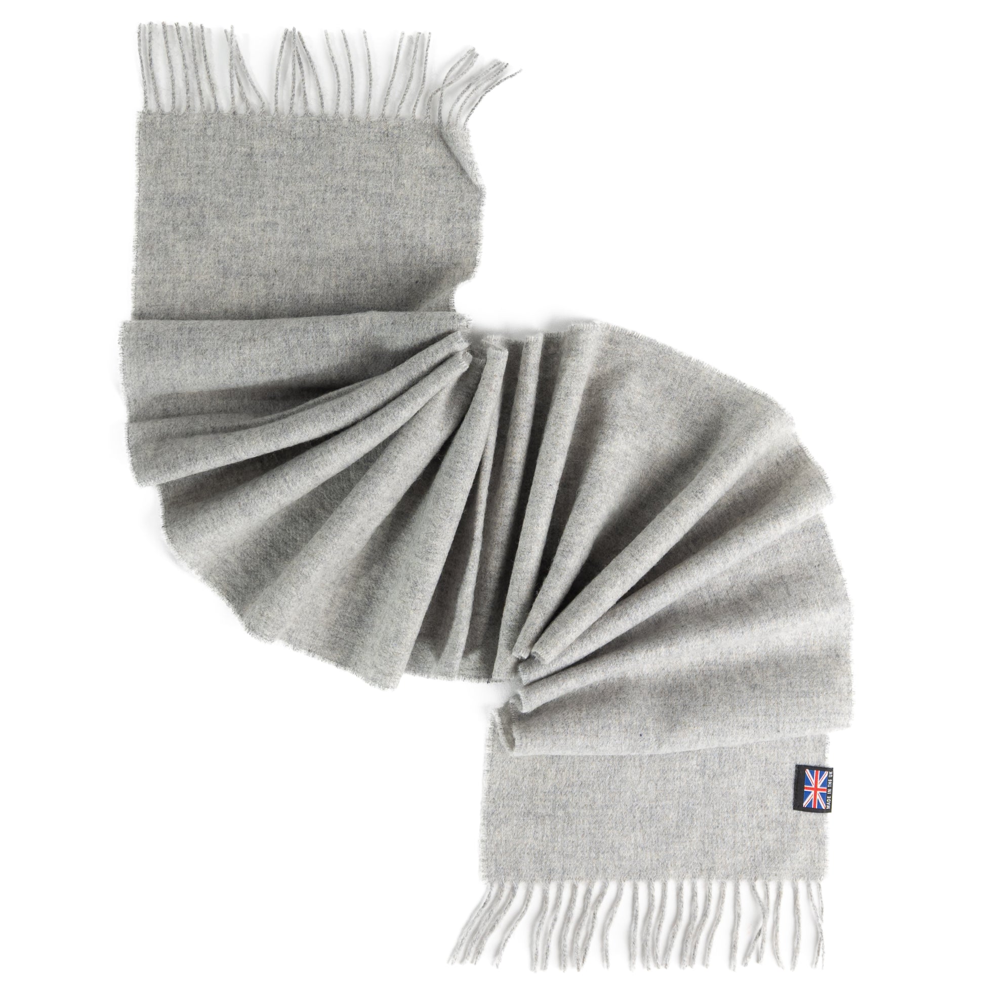 Prince of Scots Fringed Merino Wool Scarf (Silver)-scarf-[bar code]-Prince of Scots