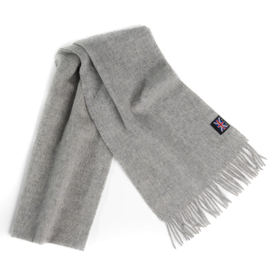 Prince of Scots Fringed Merino Wool Scarf (Silver)-scarf-[bar code]-Prince of Scots