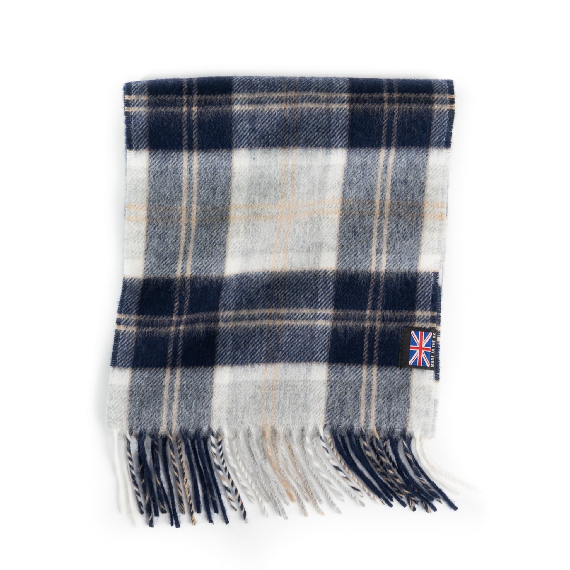 Prince of Scots Heritage Plaid Fringed Merino Wool Scarf (Stirling Silver)-scarf-[bar code]-Prince of Scots