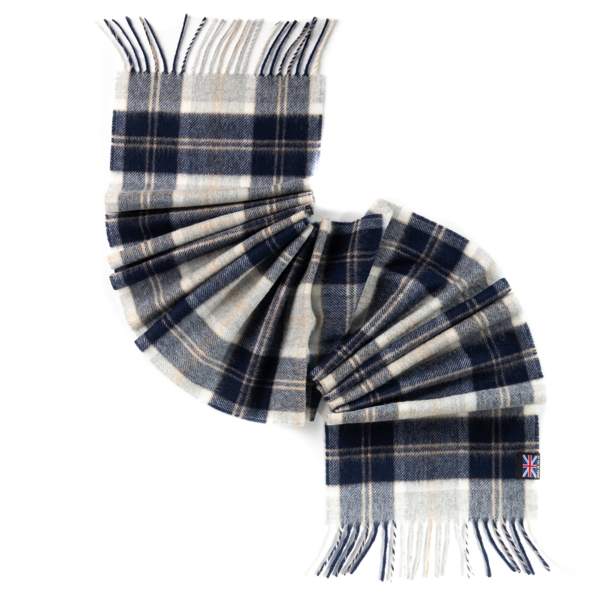 Prince of Scots Heritage Plaid Fringed Merino Wool Scarf (Stirling Silver)-scarf-[bar code]-Prince of Scots