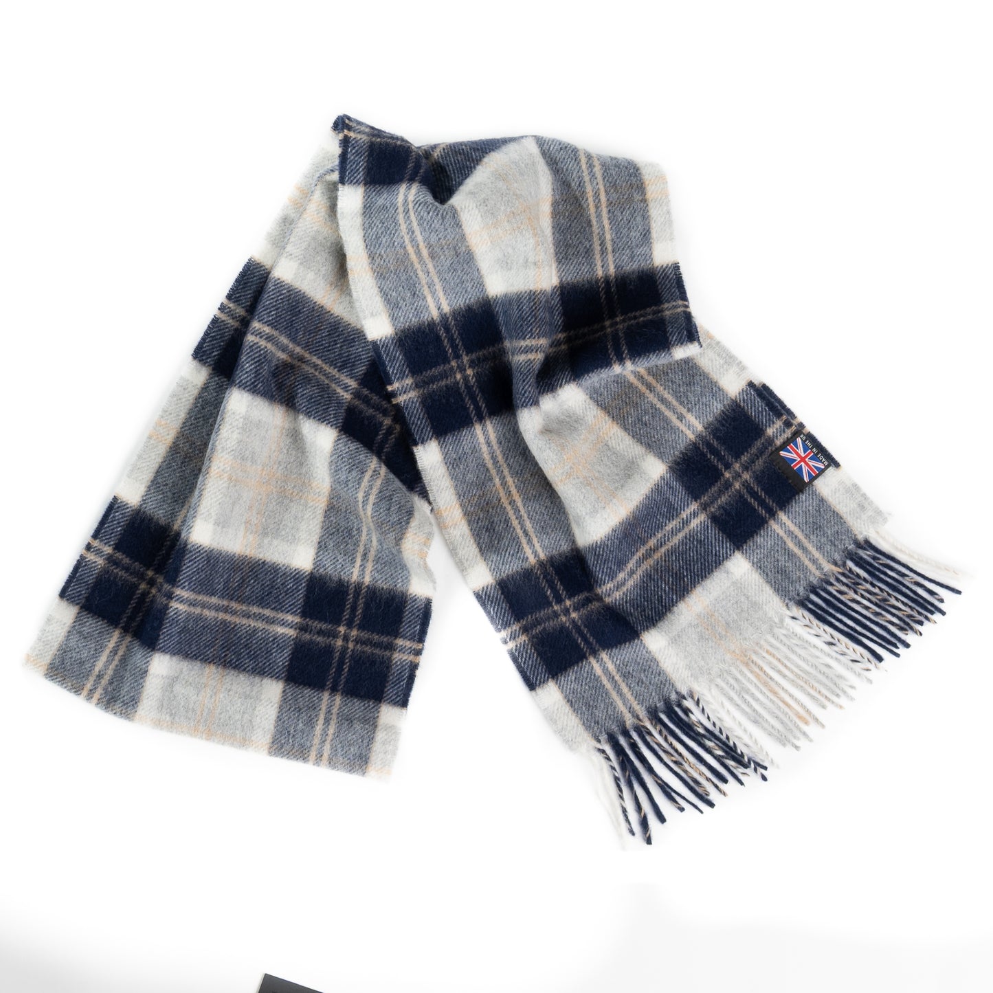 Prince of Scots Heritage Plaid Fringed Merino Wool Scarf (Stirling Silver)-scarf-[bar code]-Prince of Scots