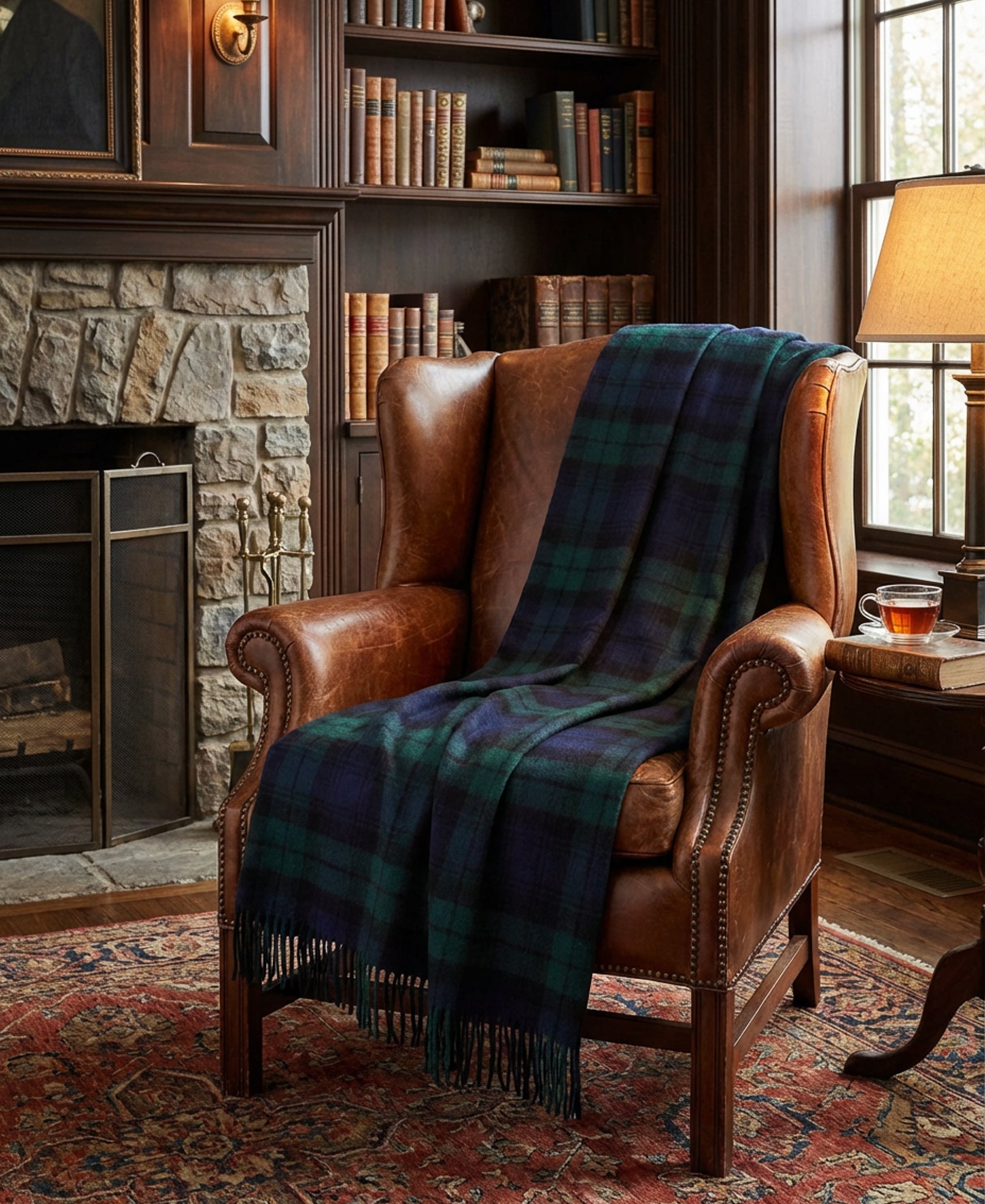 Prince of Scots Highland Tartan Tweed Merino Wool Throw ~ Black Watch ~-Throws and Blankets-[bar code]-Prince of Scots