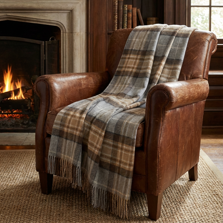 Prince of Scots Highland Tweeds Merino Wool Throw – McKellar Tartan – 55×72-Throws and Blankets-[bar code]-Prince of Scots