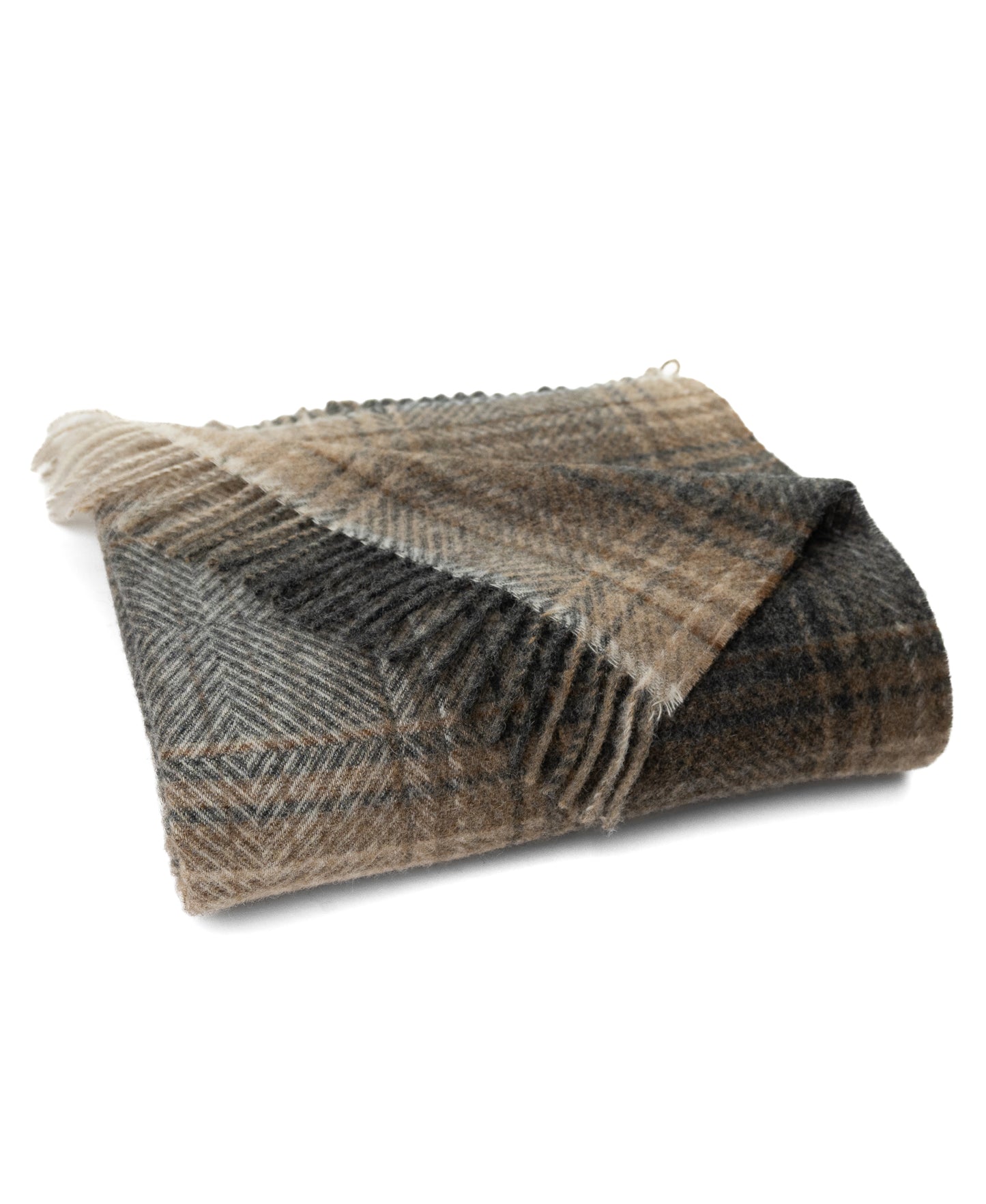 Highland Tweeds Shetland Lambswool Ombre Throw (Natural)-Throws and Blankets-[bar code]-Prince of Scots