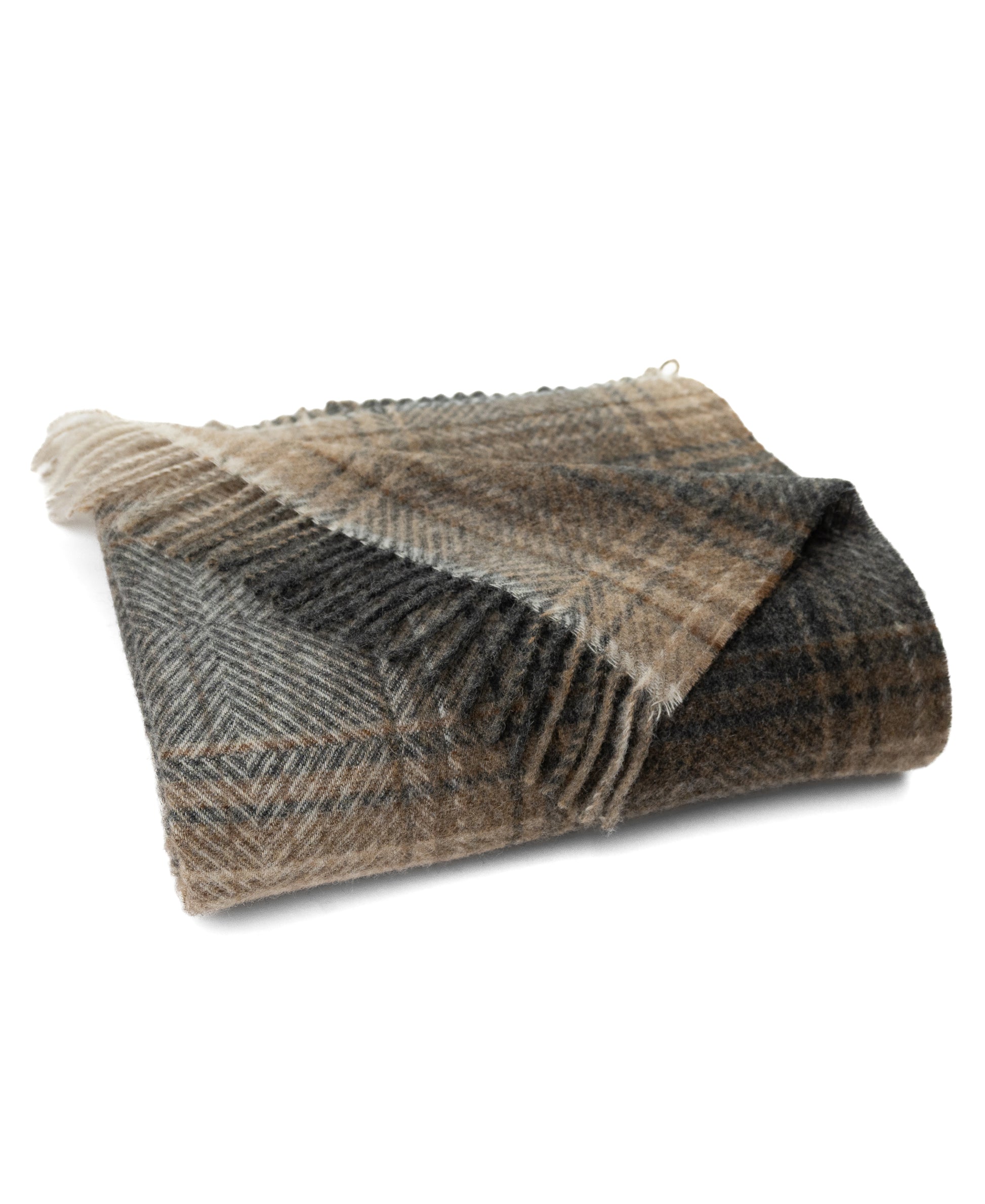 Highland Tweeds Shetland Lambswool Ombre Throw (Natural)-Throws and Blankets-[bar code]-Prince of Scots