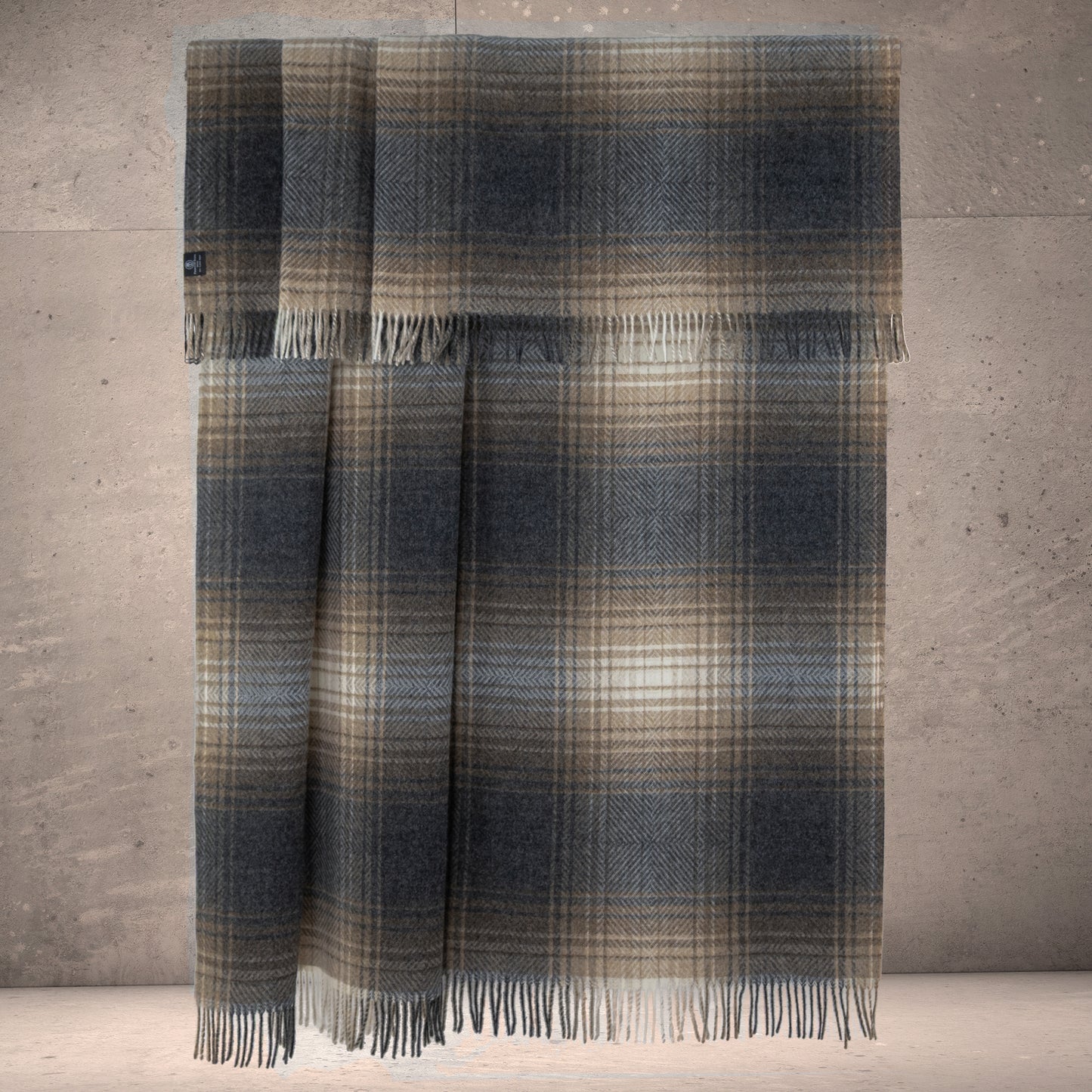 Highland Tweeds Shetland Lambswool Ombre Throw (Natural)  Throws and Blankets-[bar code]-Prince of Scots