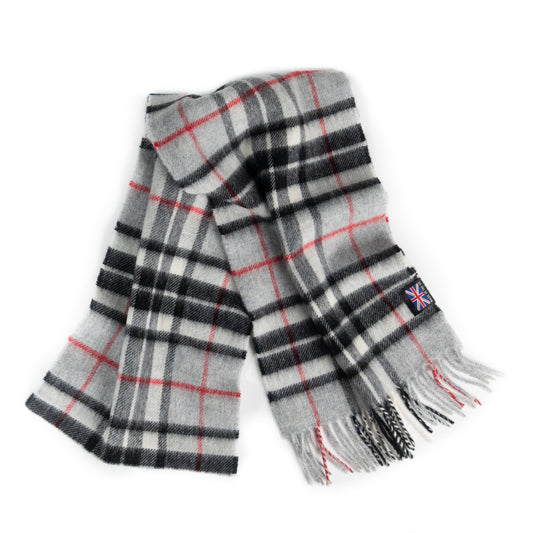 Prince of Scots Merino Lambswool Tartan Scarf (Grey Thompson)-Gifts-[bar code]-Prince of Scots