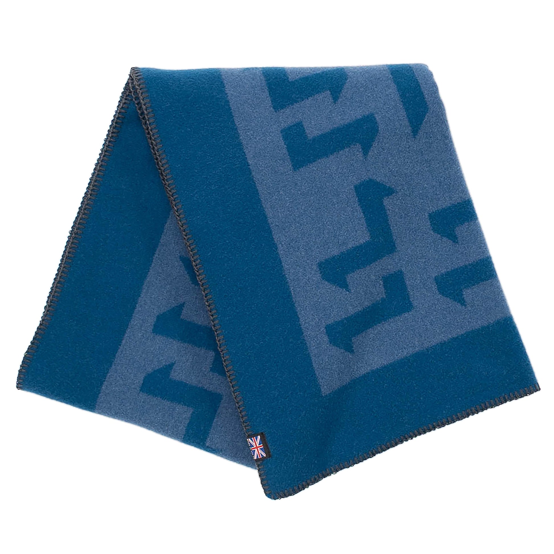 Prince of Scots Merino Wool Fleece Throw ~ Blue Expletive ~-Throws and Blankets-[bar code]-ExpletiveBlue-Prince of Scots