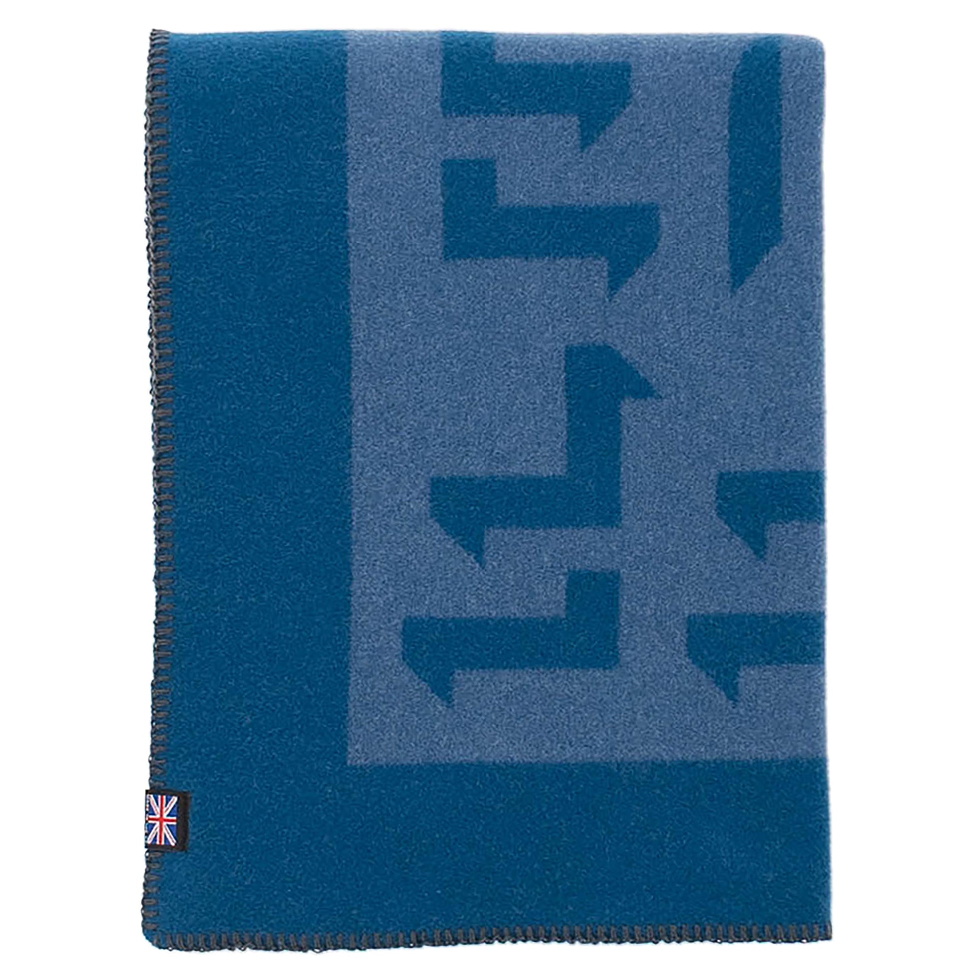 Prince of Scots Merino Wool Fleece Throw ~ Blue Expletive ~-Throws and Blankets-[bar code]-ExpletiveBlue-Prince of Scots