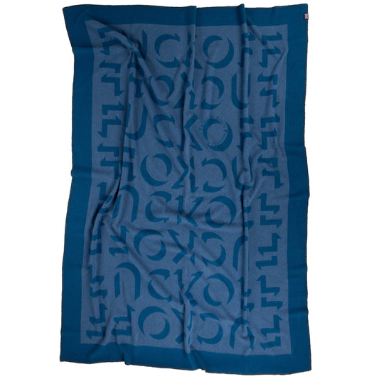 Prince of Scots Merino Wool Fleece Throw ~ Blue Expletive ~-Throws and Blankets-[bar code]-ExpletiveBlue-Prince of Scots