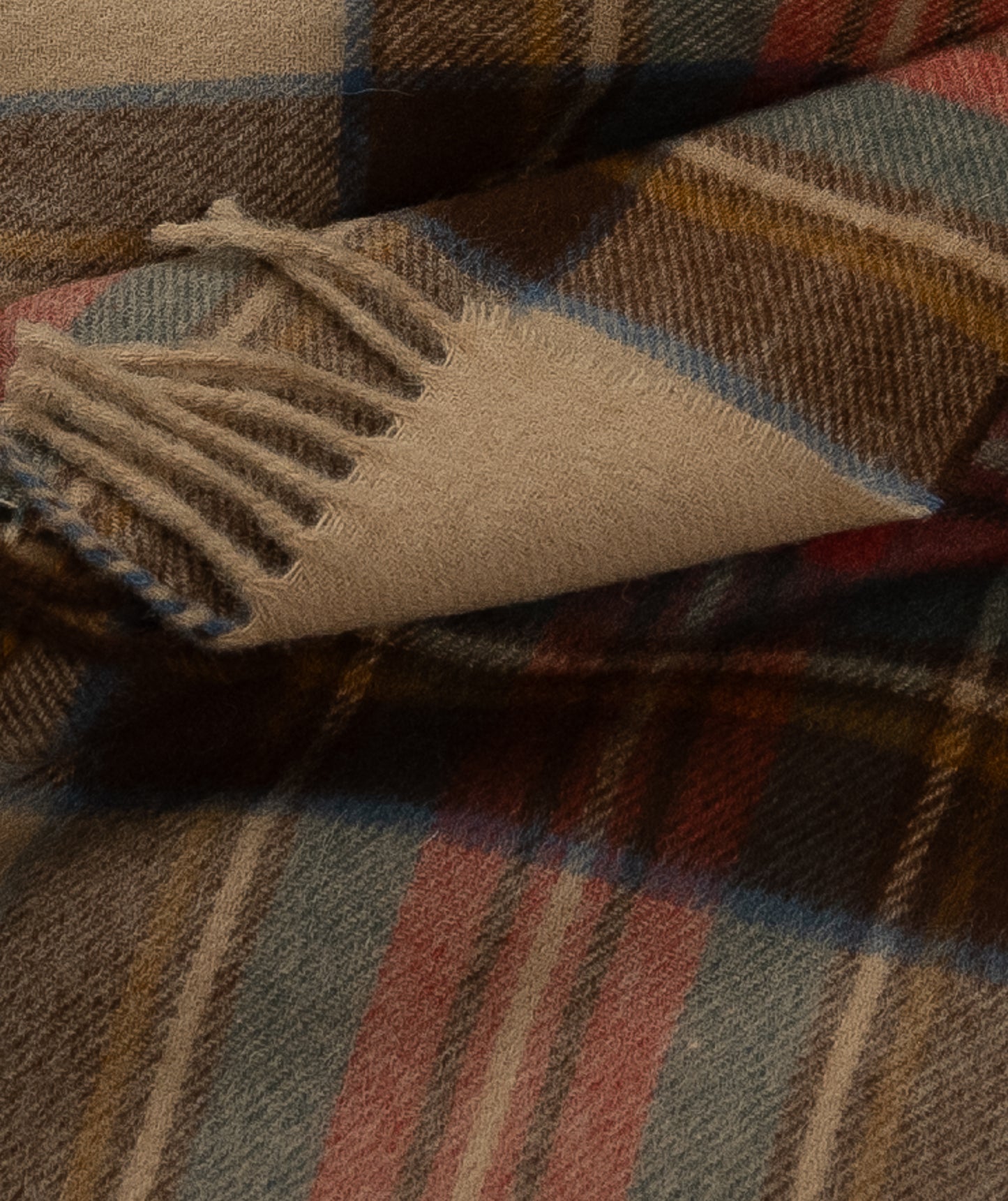 Prince of Scots Merino Wool Throw ~ Antique Dress Stewart ~-Throws and Blankets-[bar code]-Prince of Scots