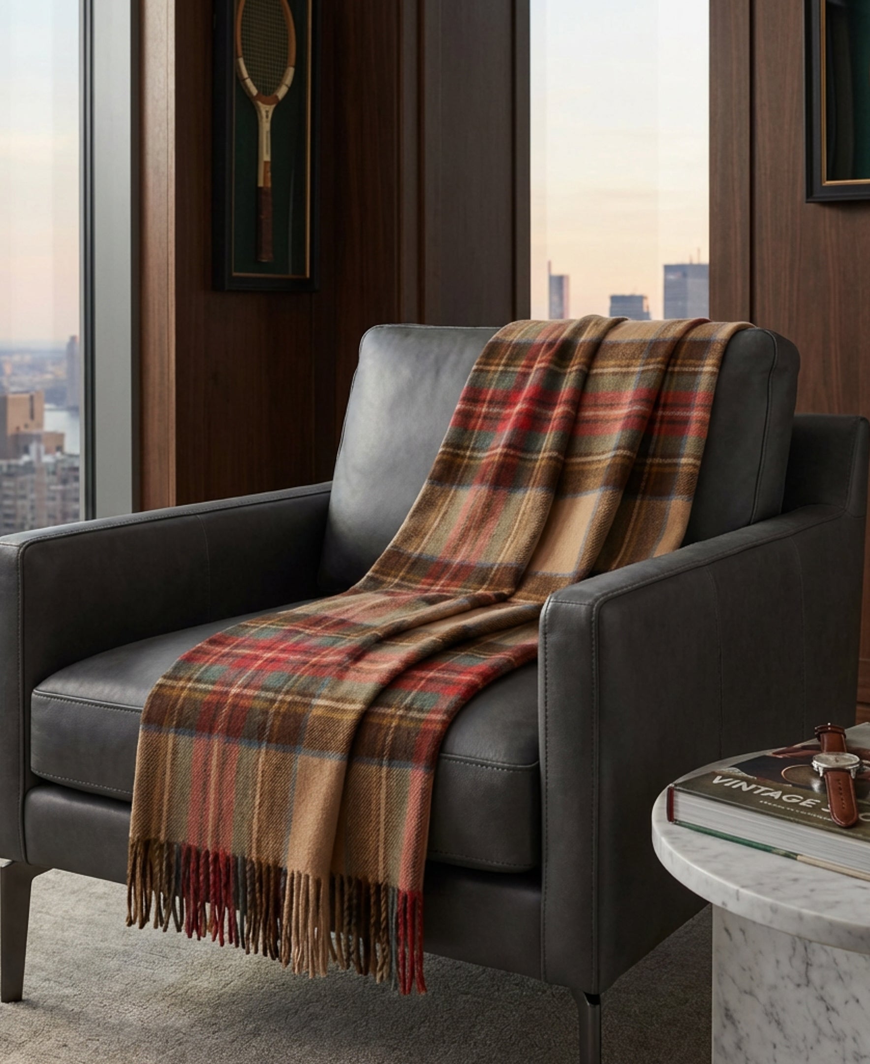 Prince of Scots Merino Wool Throw ~ Antique Dress Stewart ~-Throws and Blankets-[bar code]-Prince of Scots