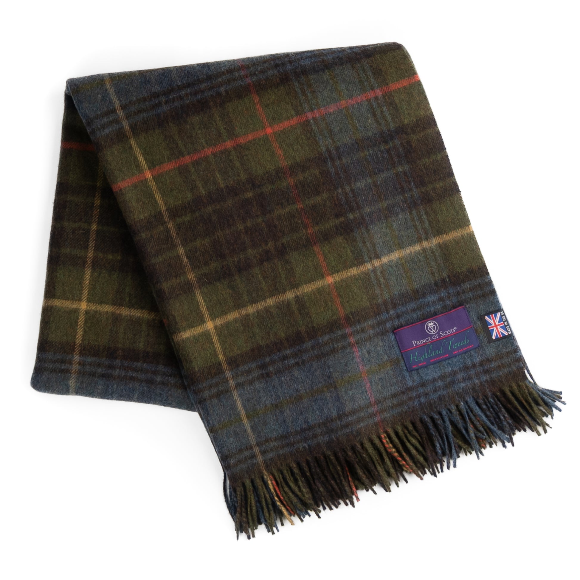 Prince of Scots Merino Wool Throw ~ Antique Hunting Stewart ~-Throws and Blankets-[bar code]-Prince of Scots