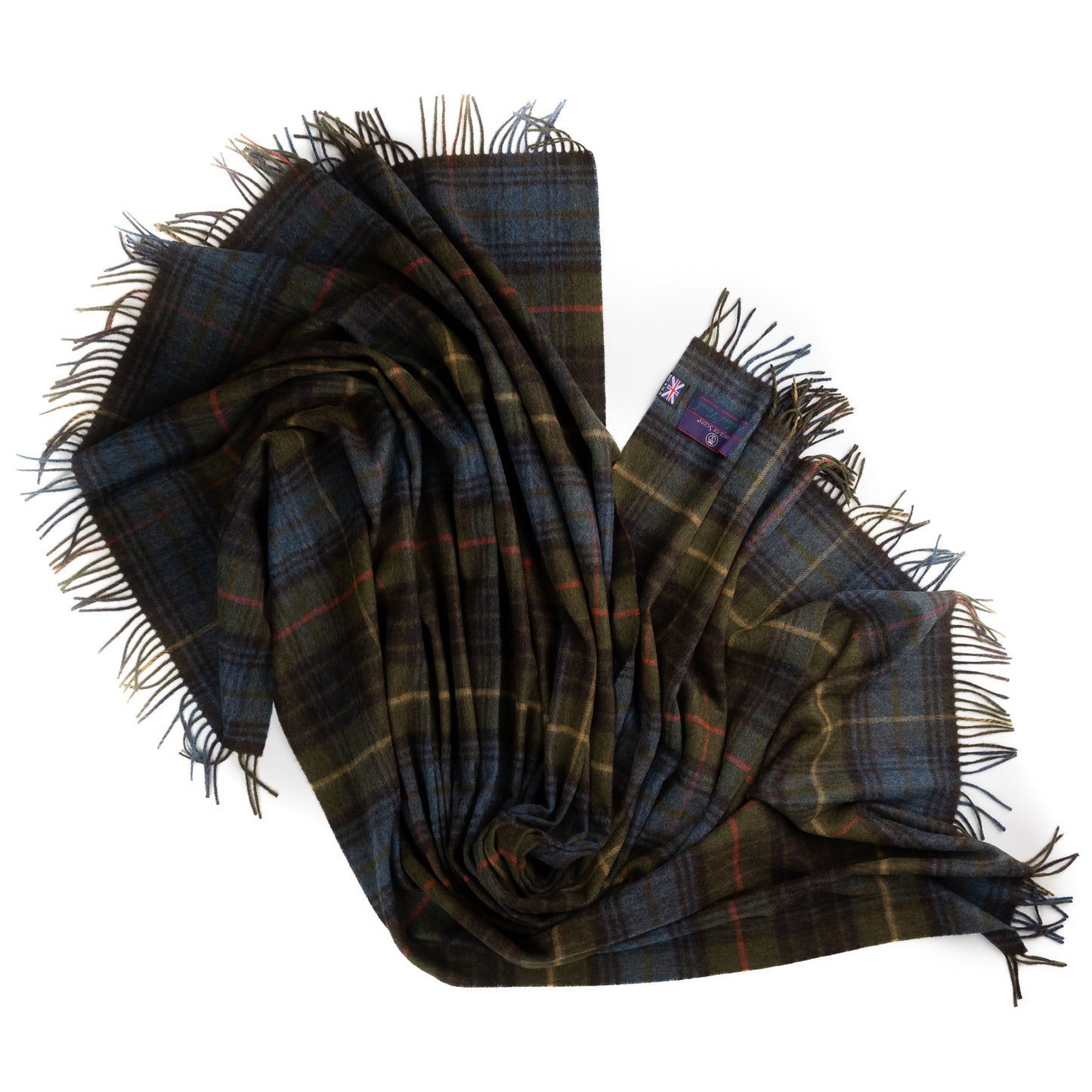 Prince of Scots Merino Wool Throw ~ Antique Hunting Stewart ~-Throws and Blankets-[bar code]-Prince of Scots