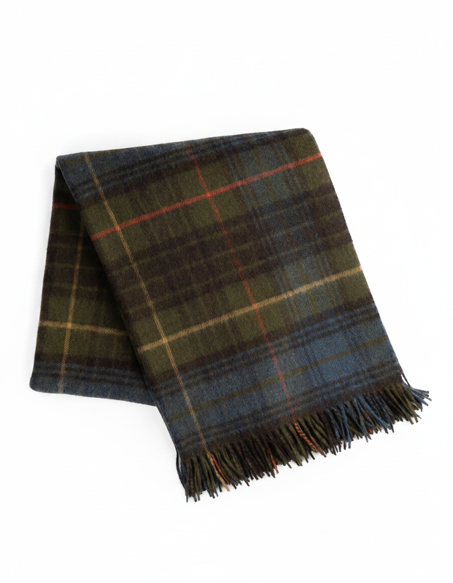 Prince of Scots Merino Wool Throw ~ Antique Hunting Stewart ~-Throws and Blankets-[bar code]-Prince of Scots