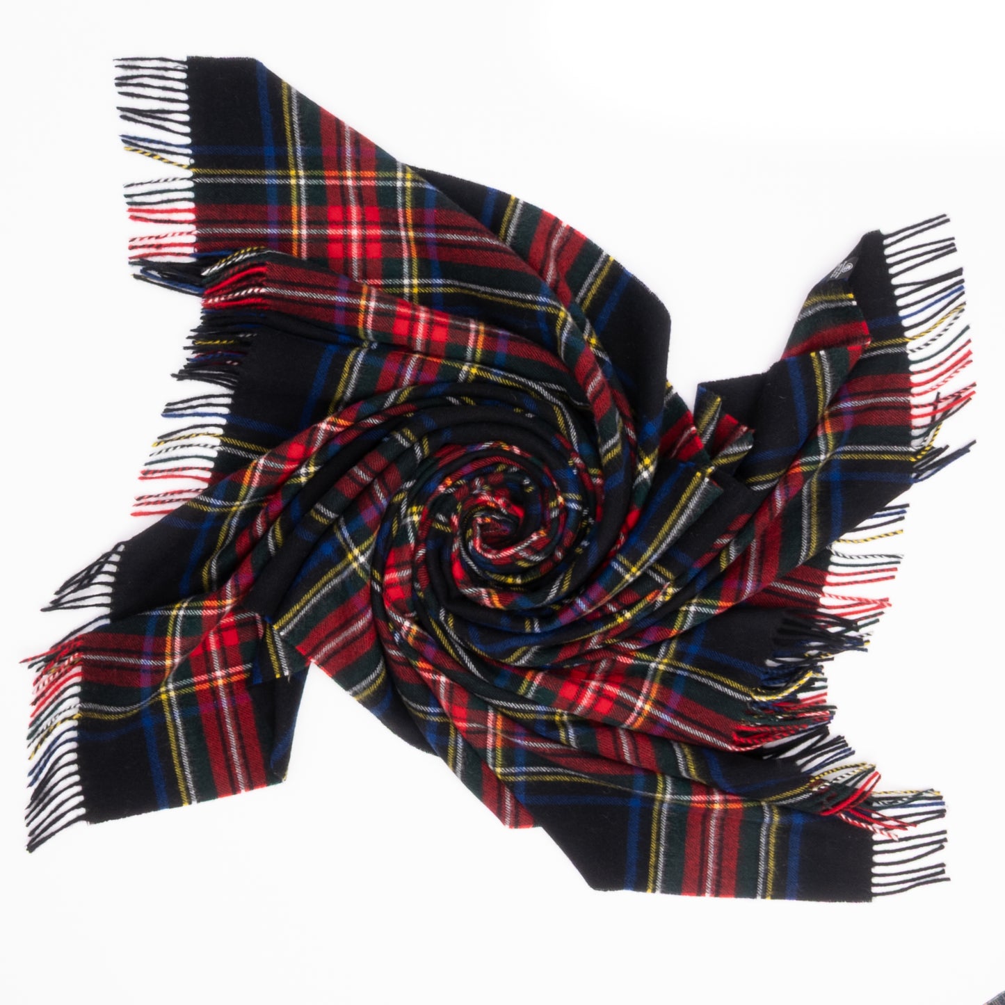 Prince of Scots Merino Wool Throw ~ Black Stewart ~-Throws and Blankets-[bar code]-Prince of Scots