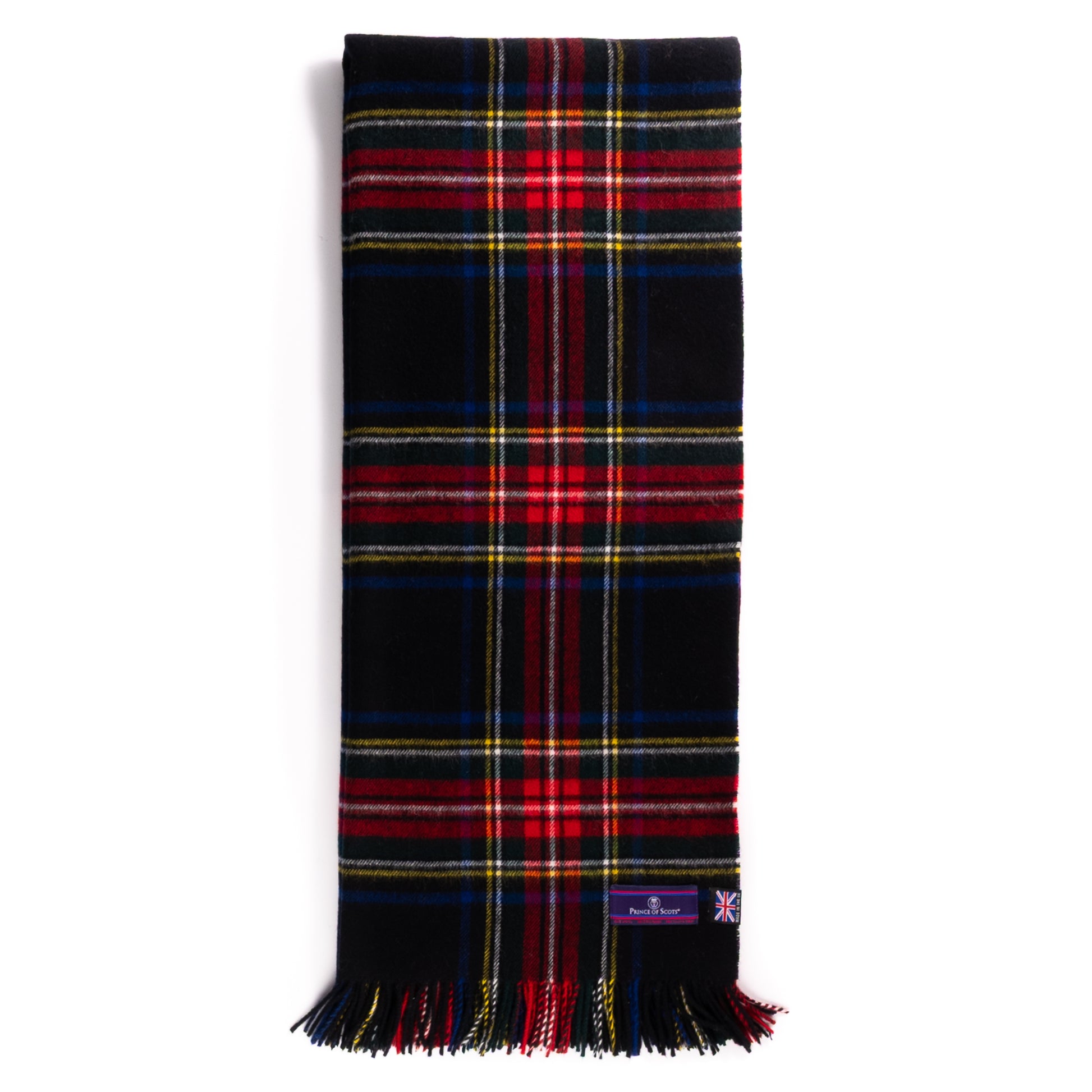 Prince of Scots Merino Wool Throw ~ Black Stewart ~-Throws and Blankets-[bar code]-Prince of Scots