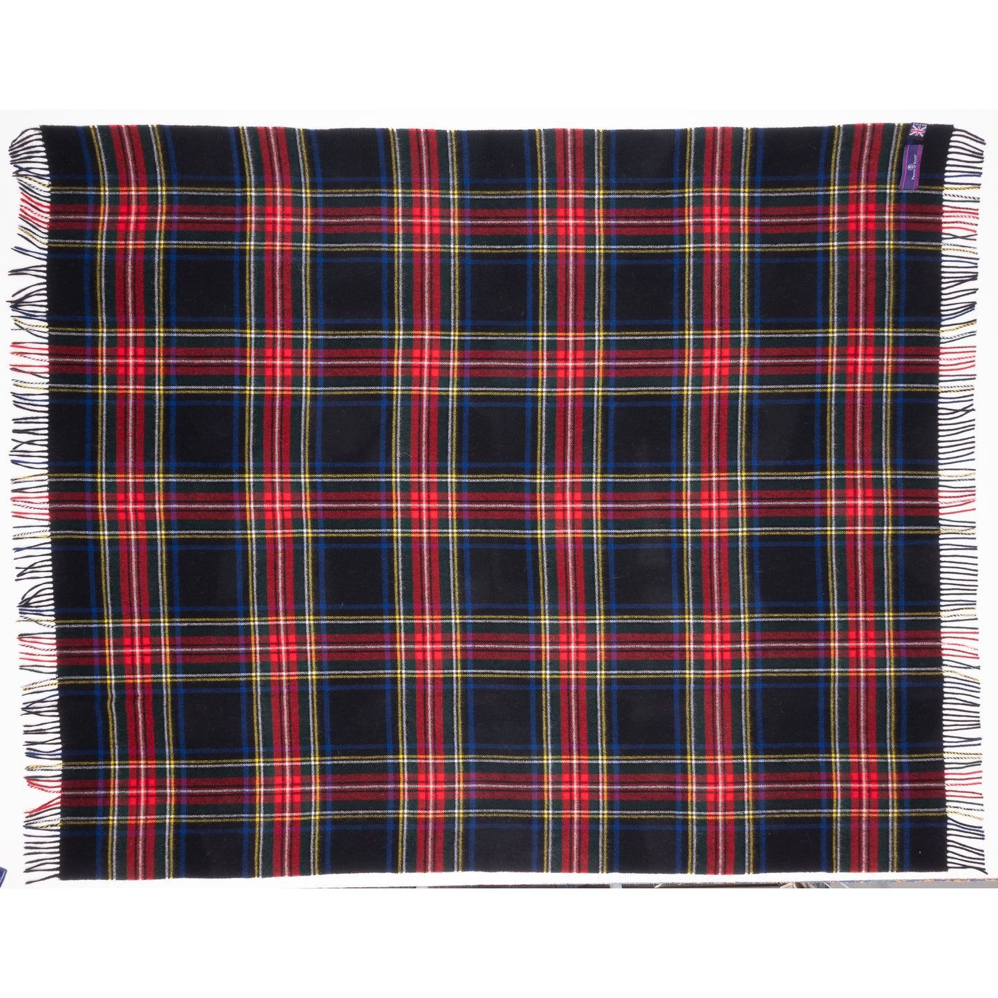 Prince of Scots Merino Wool Throw ~ Black Stewart ~-Throws and Blankets-[bar code]-Prince of Scots