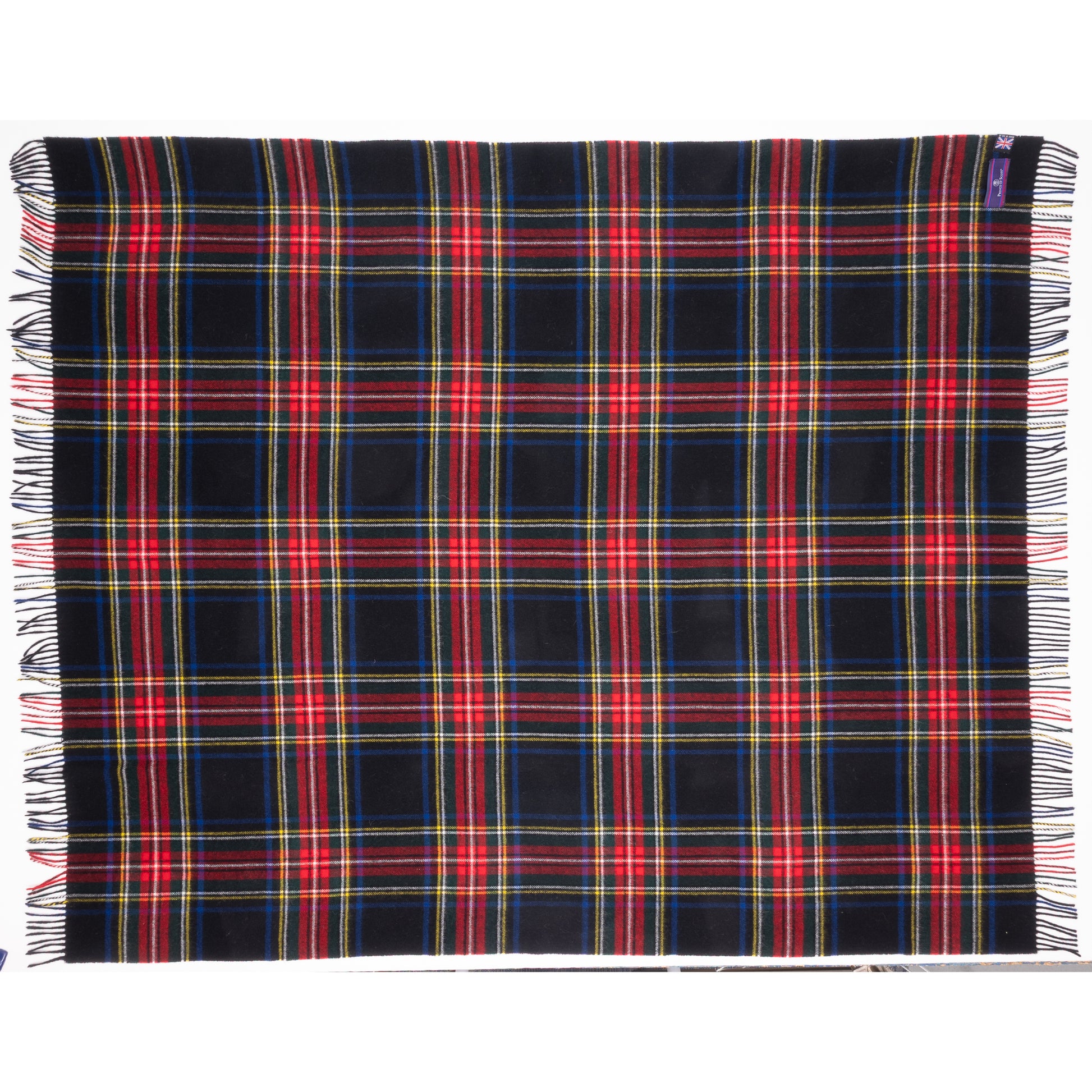 Prince of Scots Merino Wool Throw ~ Black Stewart ~-Throws and Blankets-[bar code]-Prince of Scots