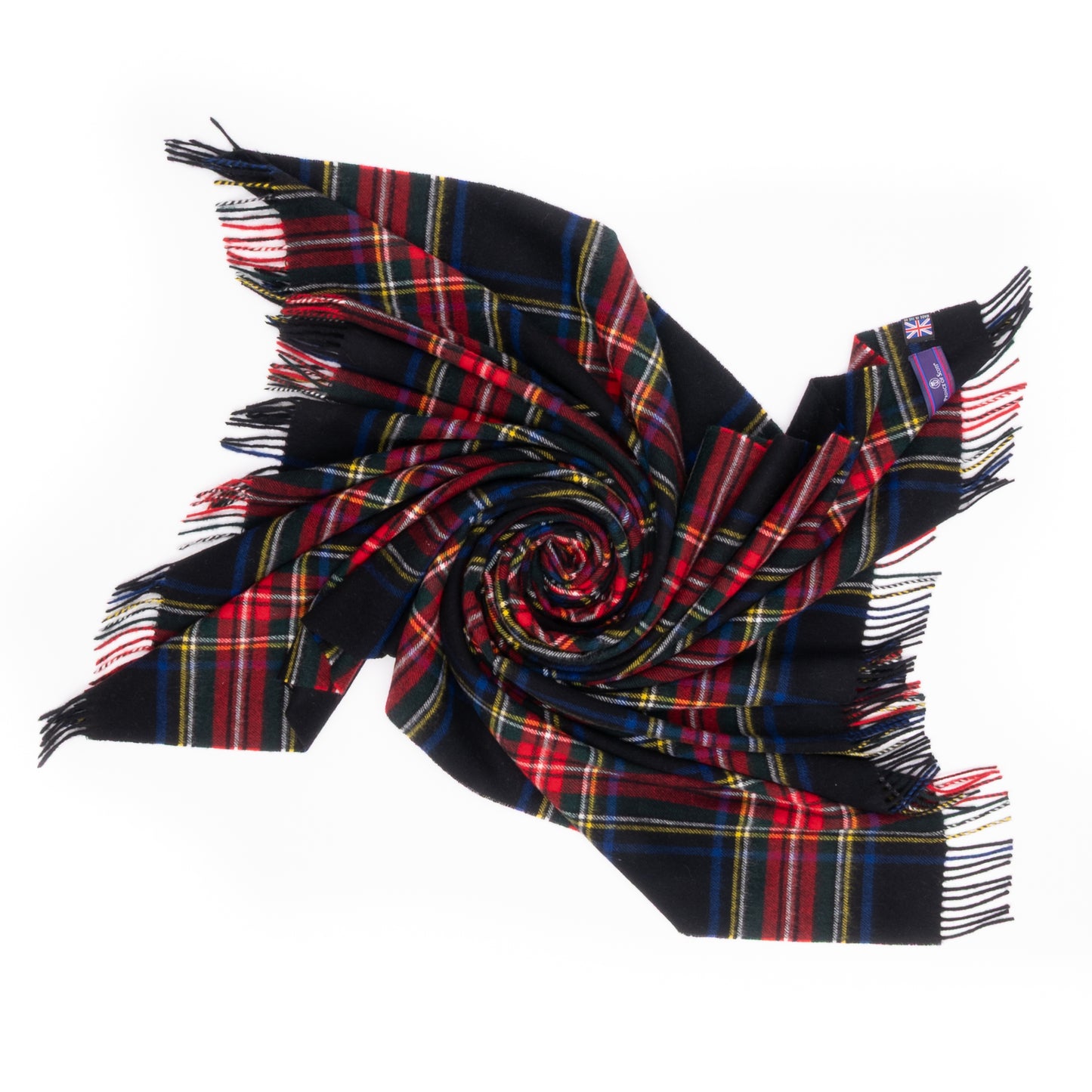 Prince of Scots Merino Wool Throw ~ Black Stewart ~-Throws and Blankets-[bar code]-Prince of Scots