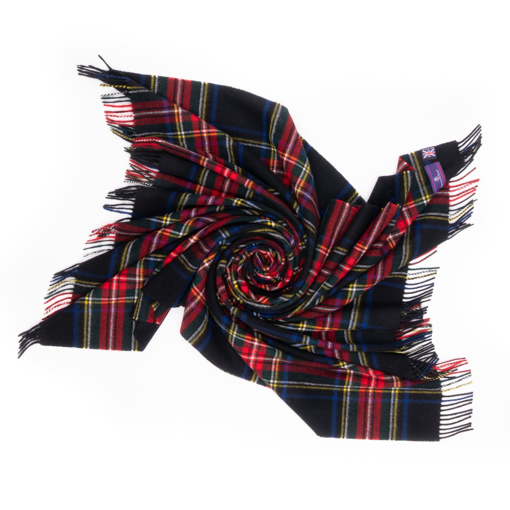 Prince of Scots Merino Wool Throw ~ Black Stewart ~-Throws and Blankets-[bar code]-Prince of Scots