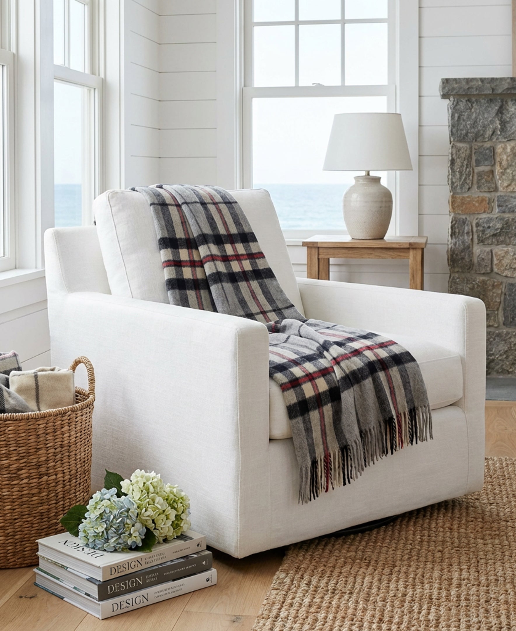 Prince of Scots Merino Wool Throw ~ Grey Thompson ~-Throws and Blankets-[bar code]-Prince of Scots