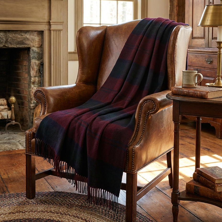 Prince of Scots Merino Wool Throw ~ Lindsay ~-Throws and Blankets-[bar code]-Prince of Scots