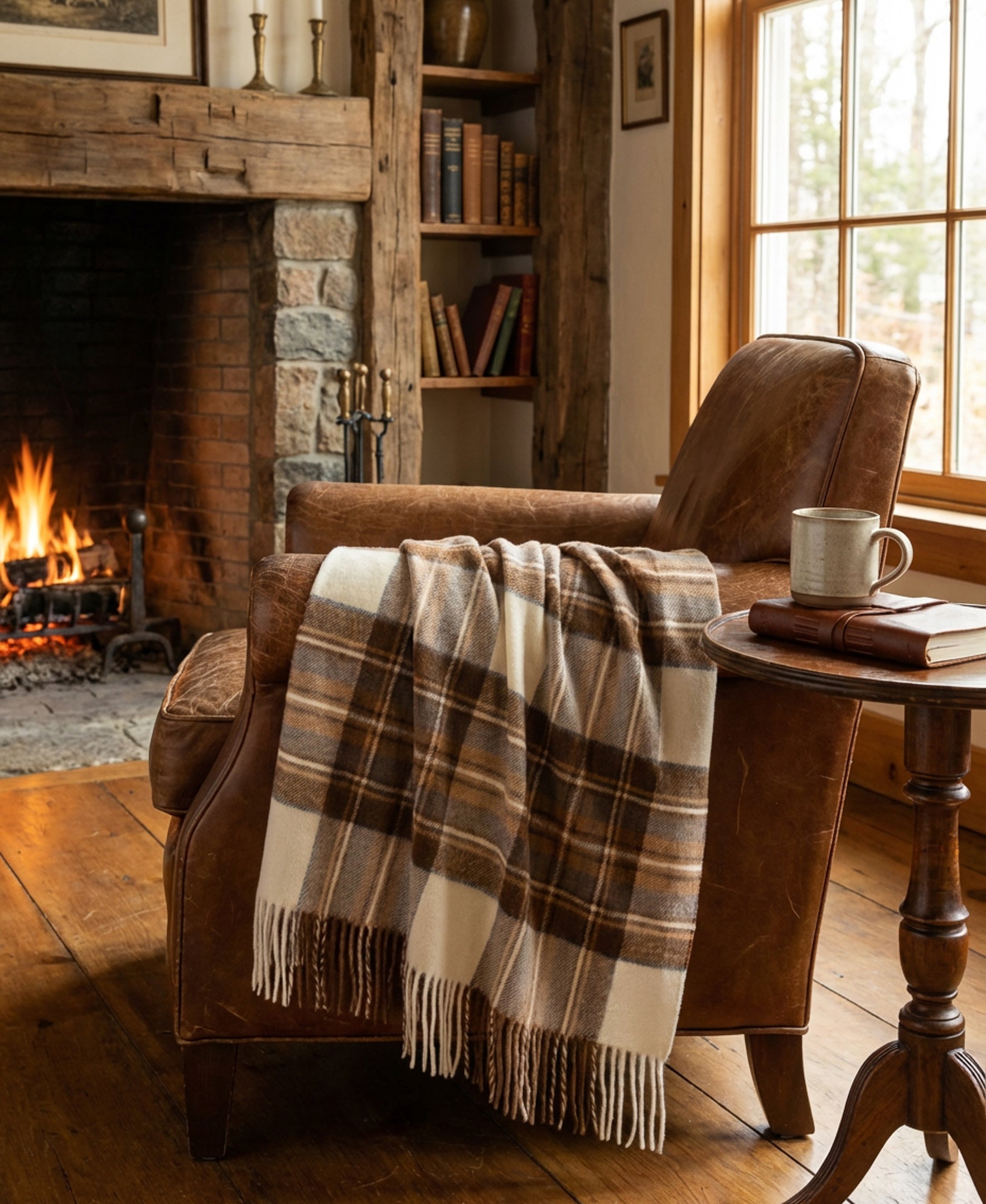 Prince of Scots Merino Wool Throw ~ Natural Dress Stewart ~-Throws and Blankets-[bar code]-Prince of Scots