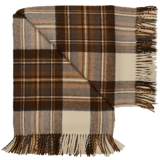 Prince of Scots Highland Tweed Merino Wool Throw ~ Natural Dress Stewart ~-Throws and Blankets-Prince of Scots-00810032750664-J400013-Prince of Scots