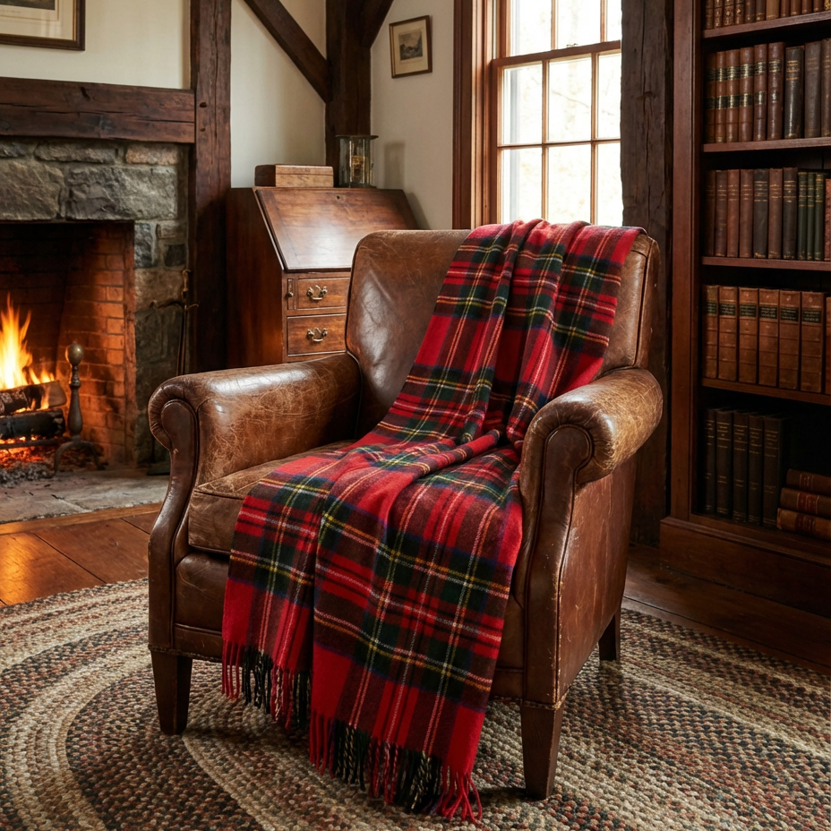 Prince of Scots Merino Wool Throw ~ Royal Stewart ~-Throws and Blankets-[bar code]-Prince of Scots