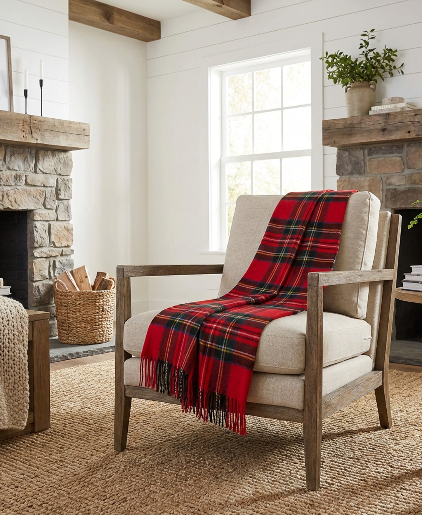 Prince of Scots Merino Wool Throw ~ Royal Stewart ~-Throws and Blankets-[bar code]-Prince of Scots
