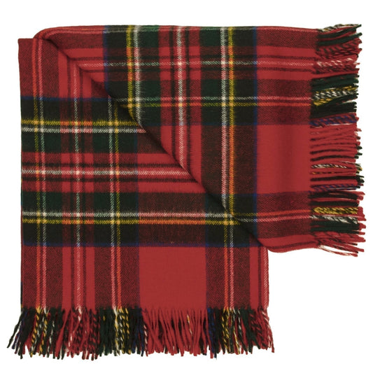 Prince of Scots Highland Tweed Merino Wool Throw ~ Royal Stewart ~-Throws and Blankets-Prince of Scots-00810032750534-J400018-Prince of Scots